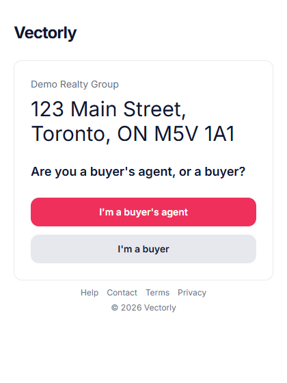 Check-in on a phone: I'm a buyer's agent, or I'm a buyer.